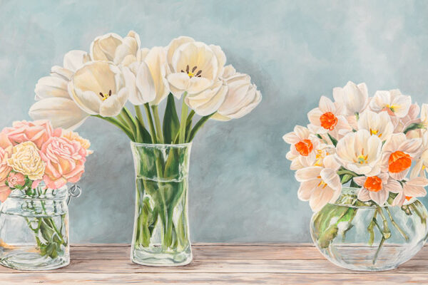 Fleurs et Vases Aquamarine