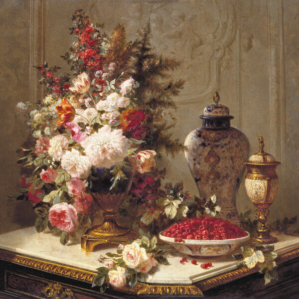 Floral composition on a table