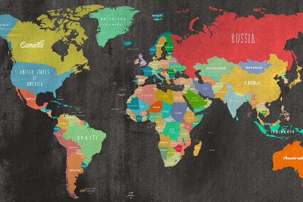 Modern Map of the World  (chalkboard