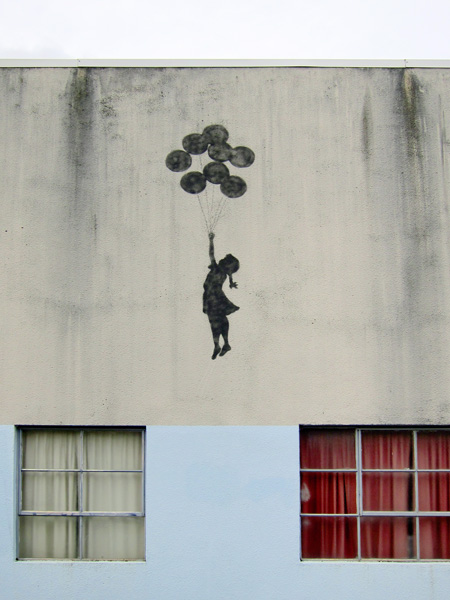 Building in Bristol (graffiti attributed to Banksy)