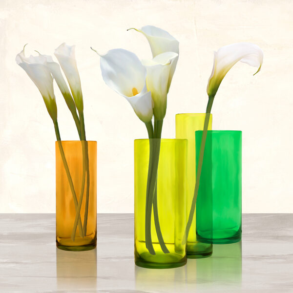 Callas in crystal vases I (detail)
