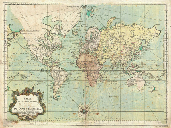 Essay d'une Carte reduite du Globe Terrestre