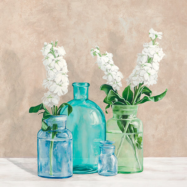 Floral setting with glass vases II