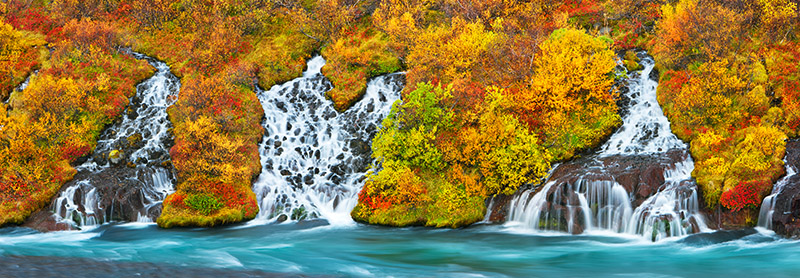 Hraunfossar Waterfall