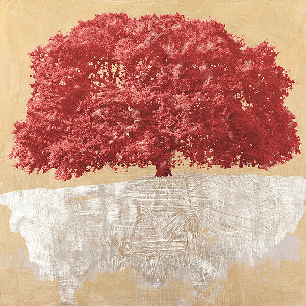 Red Tree on Gold
