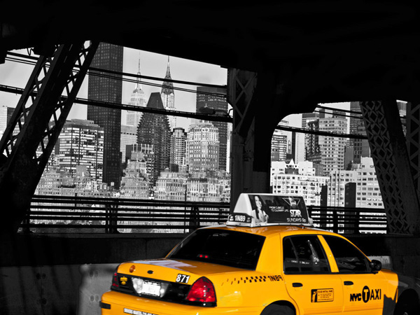 Taxi on the Queensboro Bridge