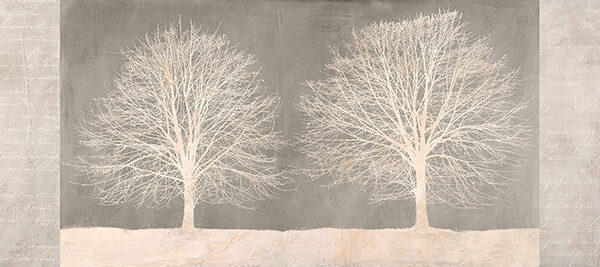 Trees on grey panel
