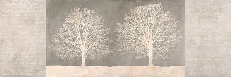Trees on grey panel