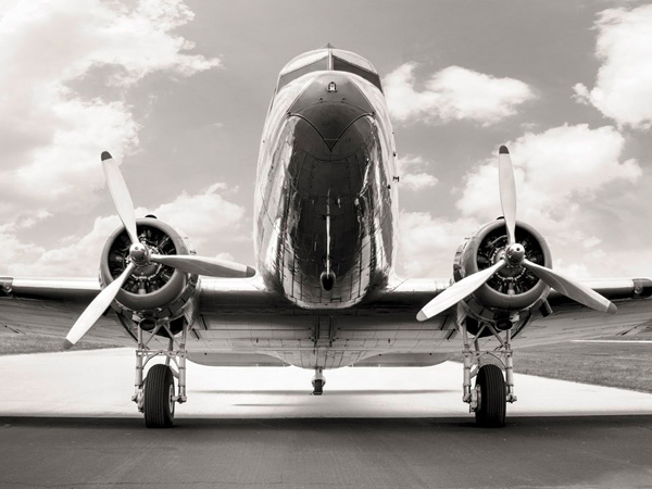 Vintage DC-3 in air field