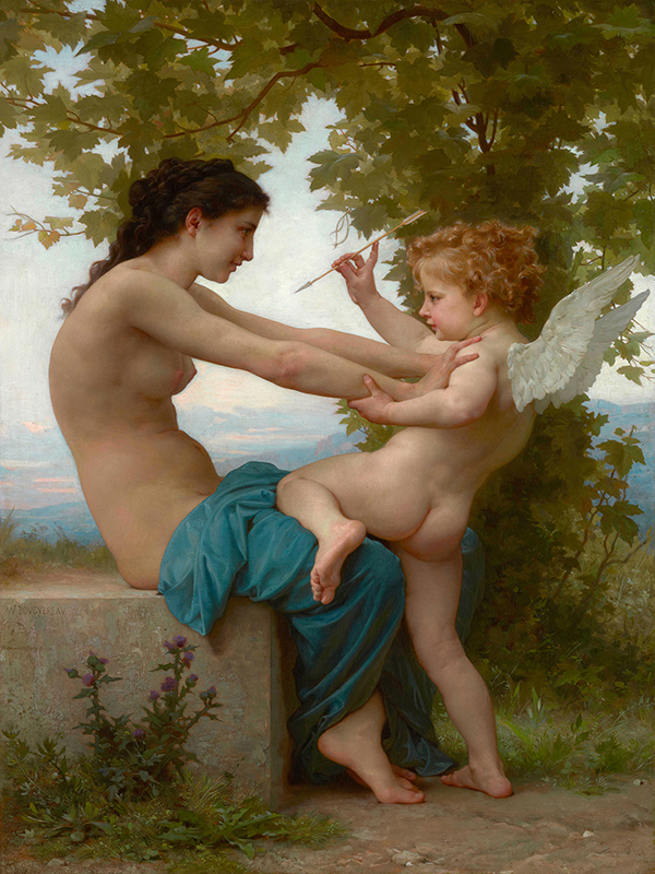 A Young Girl Defending Herself against Eros
