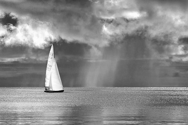 Sailing on a Silver Sea (BW)